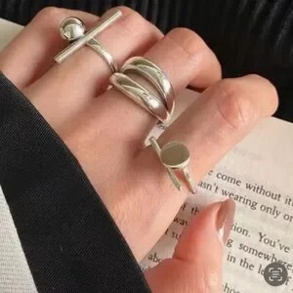 925 Sterling Silver Retro Rings fits size 8, and 8.5